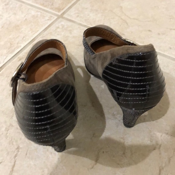 Size 6. Suede. Brand-Sofft Side buckle heels. - Picture 1 of 5